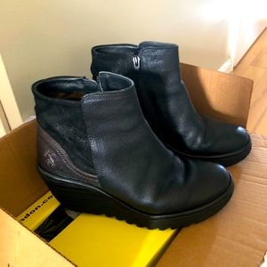 Fly London Black Booties, Yavo size 9, Euro 40